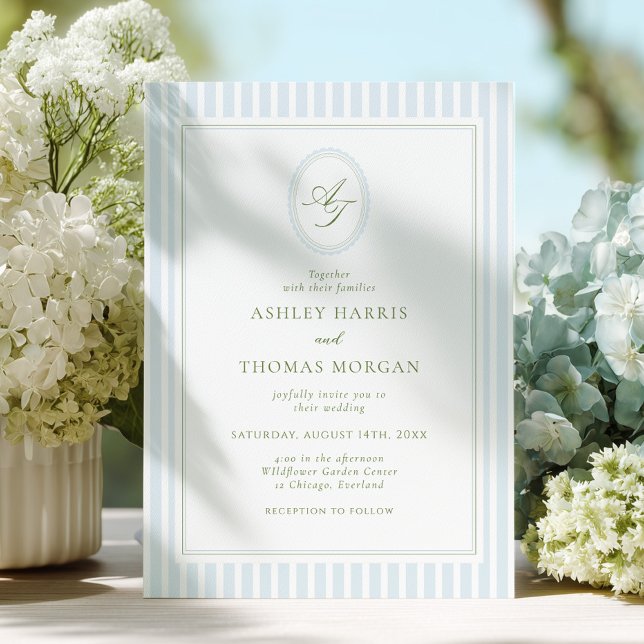 Faire invitation de mariage bleu et sauge avec mon (Créateur téléchargé)