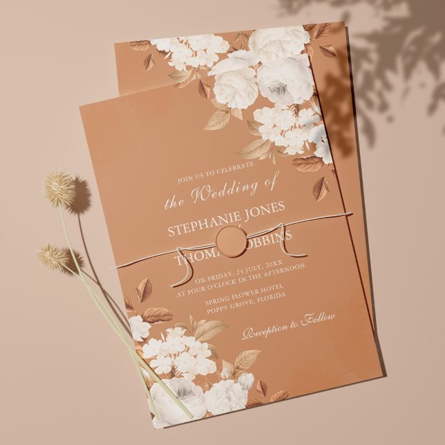 Faire invitation de mariage bohème élégant en terr (Créateur téléchargé)