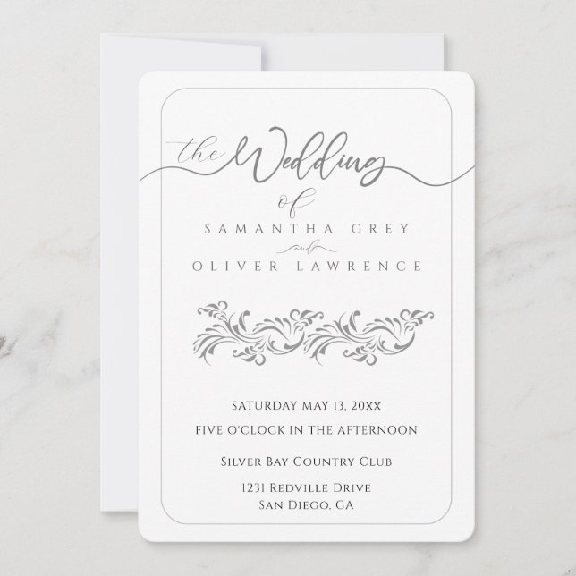 Faire invitation de mariage bohème minimaliste (Devant)