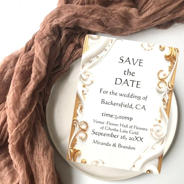 "Faire invitation de mariage botanique dorée - Foi (Créateur téléchargé)