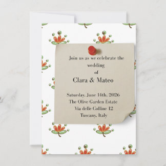 Faire invitation de mariage botanique, flore neutr