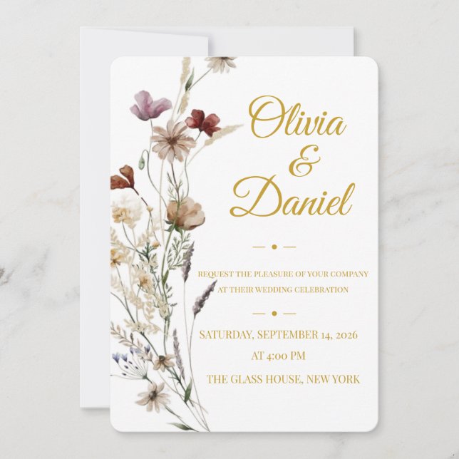 Faire Invitation de Mariage Botanique | Romantique (Devant)