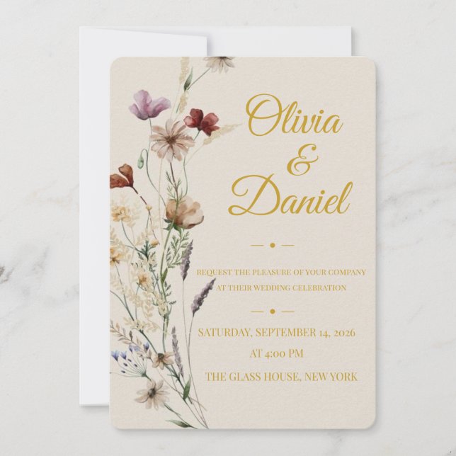 Faire Invitation de Mariage Botanique | Romantisme (Devant)
