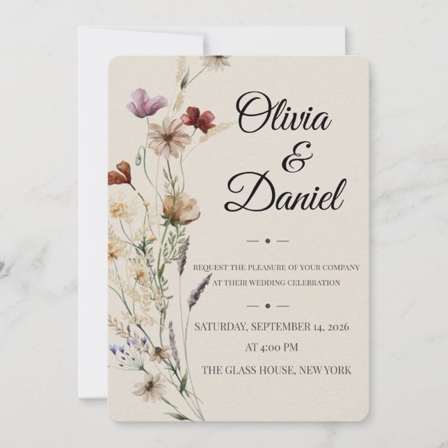 Faire Invitation de Mariage Botanique | Romantisme (Devant)