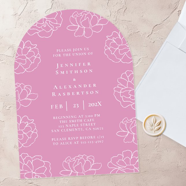 Faire invitation de mariage botanique violet (Créateur téléchargé)