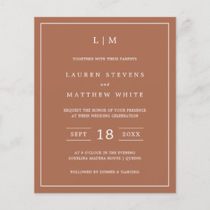 Faire invitation de mariage budget en terre cuite