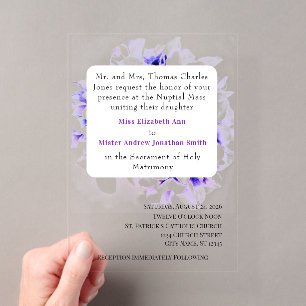 Faire invitation de mariage catholique aux violett