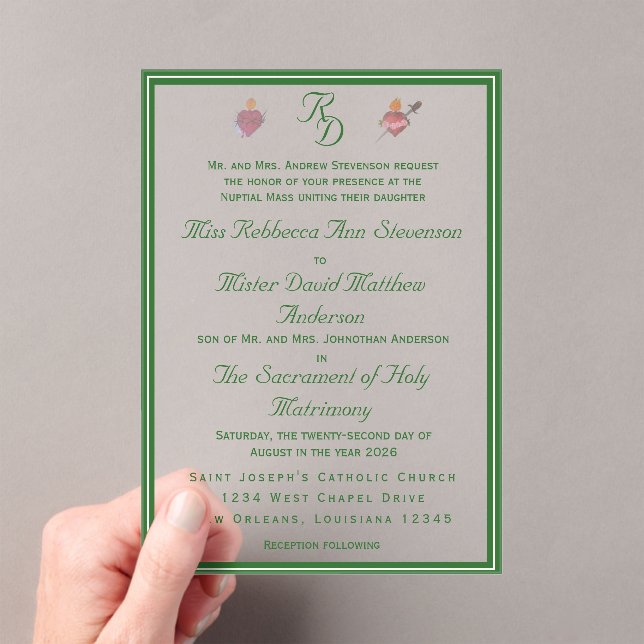 Faire invitation de mariage catholique Deux cœurs  (In situ (ordinateur de poche))