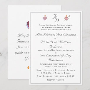 Faire invitation de mariage catholique Deux Cœurs