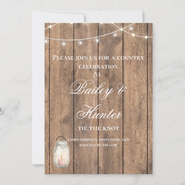 Faire invitation de mariage champêtre et détails c (Devant)