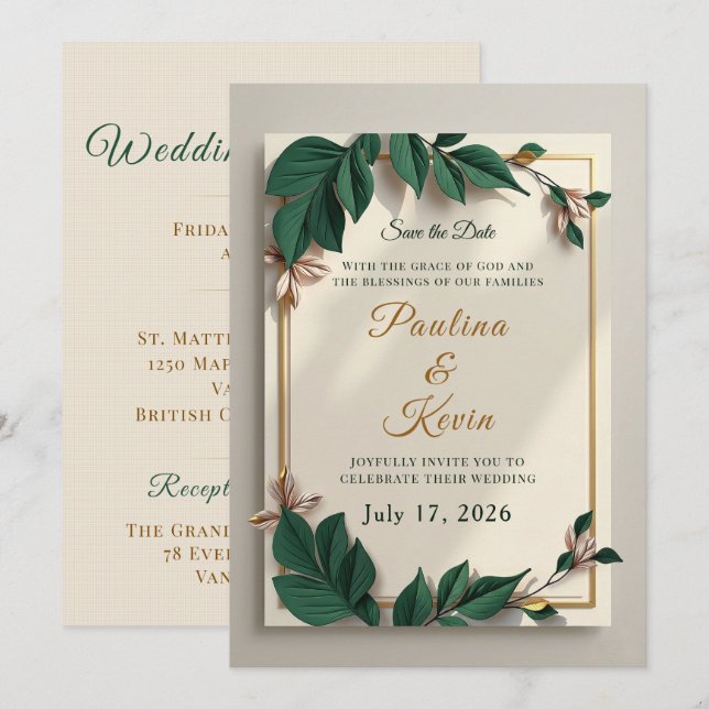 Faire invitation de mariage chrétien électronique (Devant / Derrière)