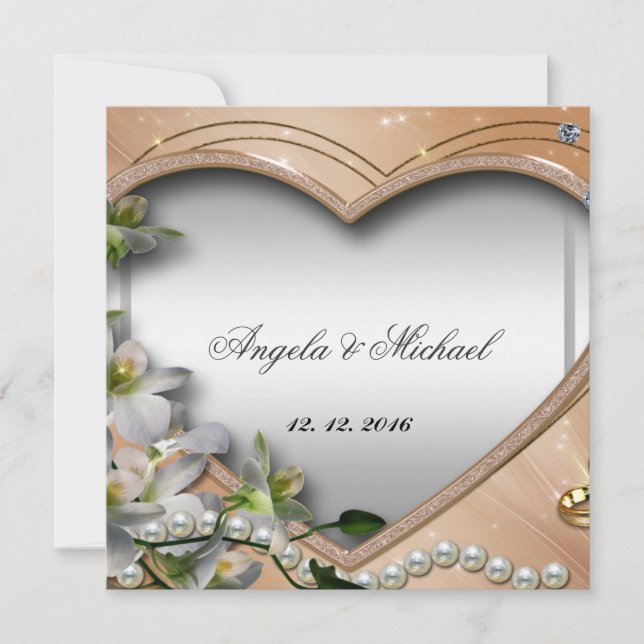 Faire invitation de mariage cœur (Devant)