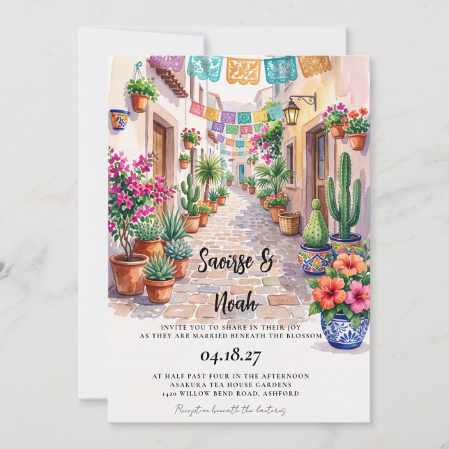 Faire invitation de mariage de destination au Mexi (Devant)