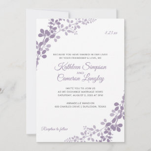 Faire invitation de mariage de vignes Violet cla