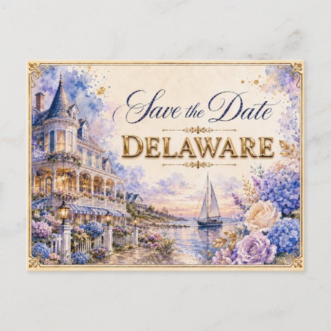 Faire invitation de mariage Delaware pour annoncer (Devant)
