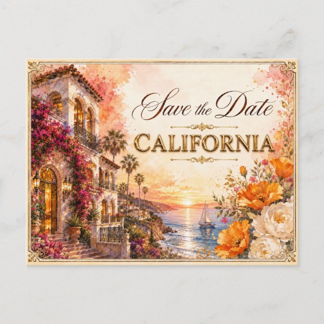 Faire invitation de mariage "Économisez la date" e (Devant)