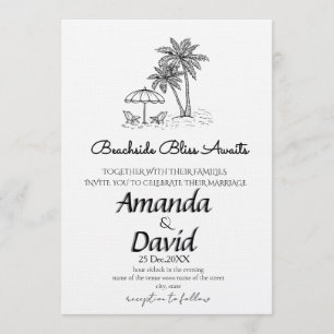 Faire invitation de mariage élégant sur la plage a
