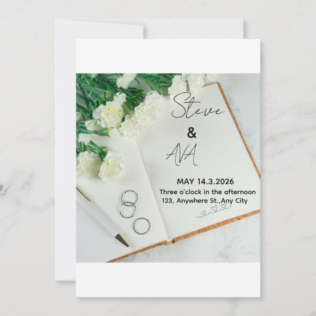 Faire invitation de mariage élégante et romantique (Devant)