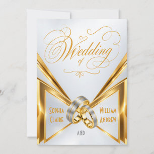 Faire invitation de mariage en or blanc avec annea