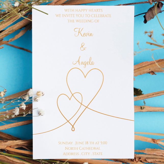 Faire invitation de mariage en or élégant (Créateur téléchargé)