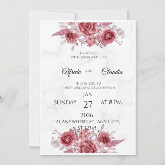 Faire invitation de mariage | Fleurs personnalisée