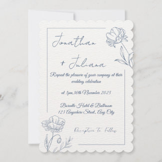 Faire invitation de mariage floral élégant