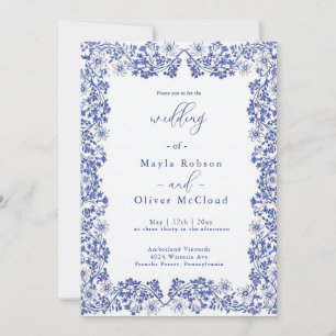 Faire invitation de mariage floral hivernal élégan