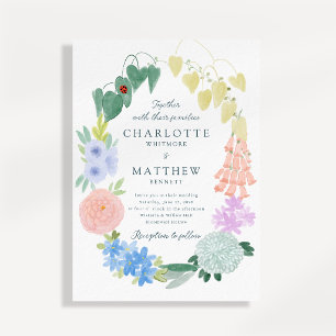 Faire invitation de mariage floral peint à la main
