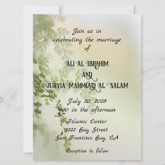 Faire invitation de mariage florale (Devant)