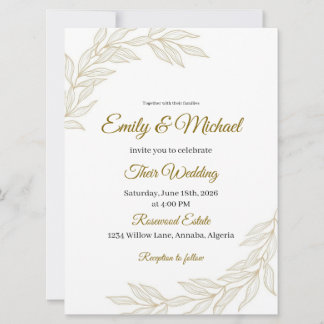 Faire invitation de mariage florale avec écriture