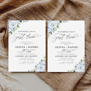 Faire invitation de mariage florale bleu clair rom