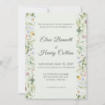 Faire invitation de mariage florale de jardin angl