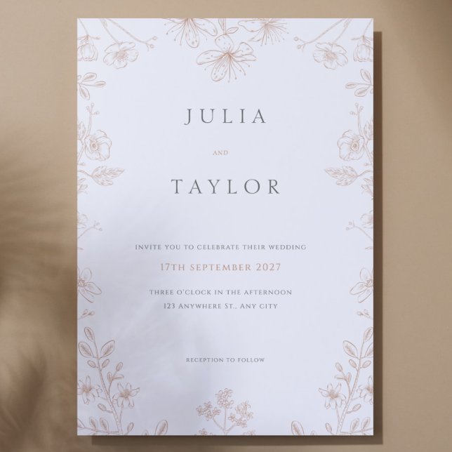 Faire invitation de mariage florale – Élégant et c (Créateur téléchargé)