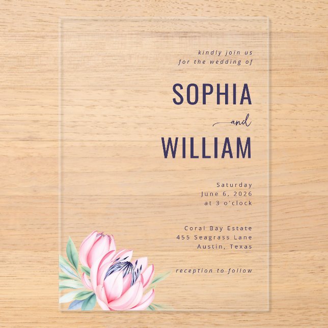 Faire invitation de mariage florale grise élégante (Recto)