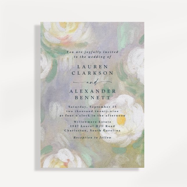 Faire invitation de mariage florale pastel romanti (Créateur téléchargé)