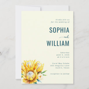 Faire invitation de mariage florale sarcelle éléga