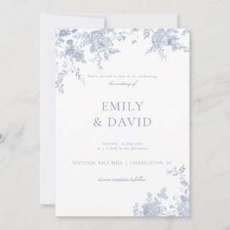 Faire invitation de mariage florale victorienne bl
