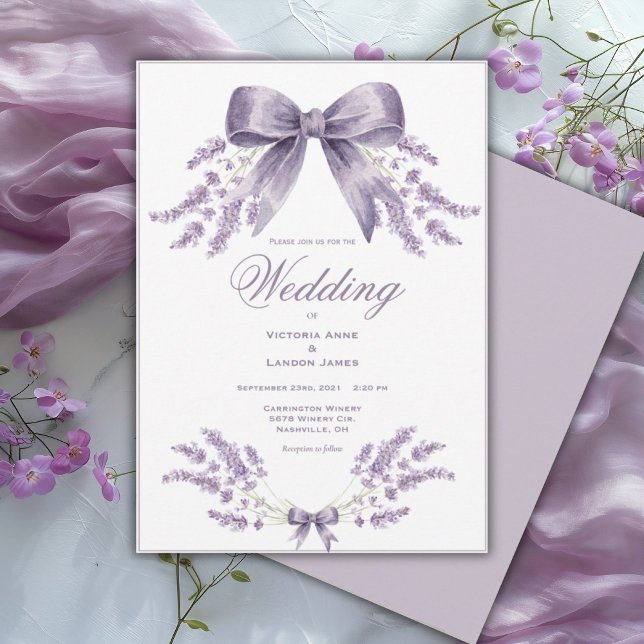 Faire invitation de mariage florale violette et à  (Créateur téléchargé)