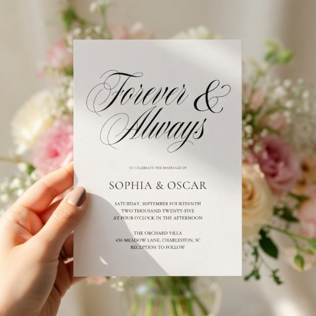 Faire invitation de mariage Forever & Always Scrip (Créateur téléchargé)