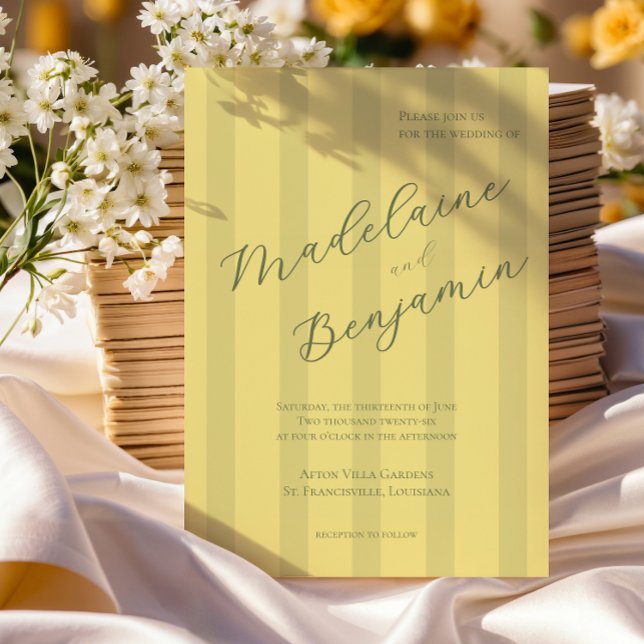 Faire invitation de mariage jaune doux (Créateur téléchargé)