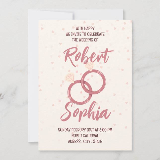 Faire invitation de mariage minimaliste (Devant)