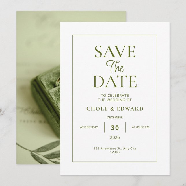 Faire invitation de mariage minimaliste (Devant / Derrière)