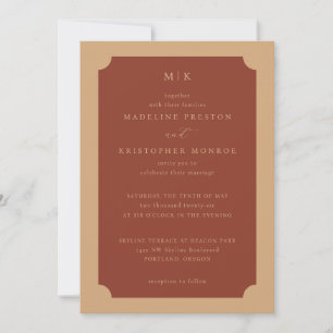 Faire invitation de mariage minimaliste à rouille