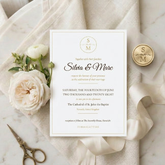 Faire invitation de mariage minimaliste au monogra