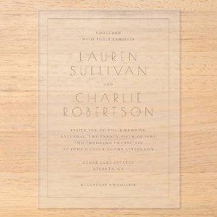 Faire invitation de mariage minimaliste beige
