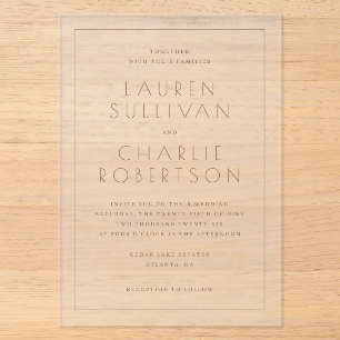 Faire invitation de mariage minimaliste beige