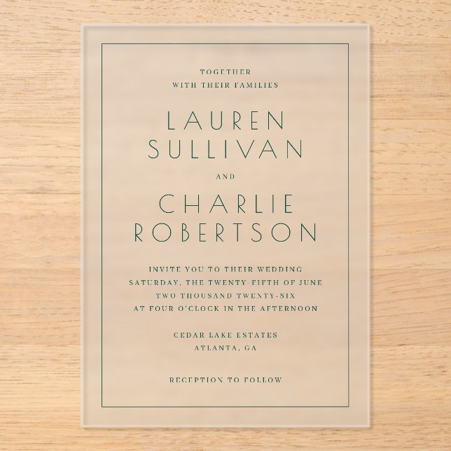 Faire invitation de mariage minimaliste noir (Recto)