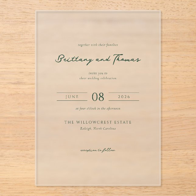 Faire invitation de mariage minimaliste noir (Recto)