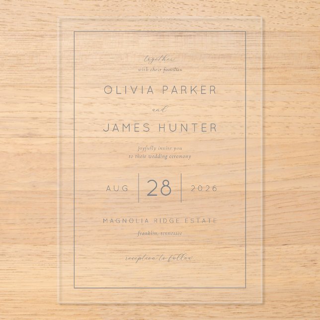 Faire invitation de mariage minimaliste noir (Recto)