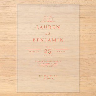 Faire invitation de mariage minimaliste pêche